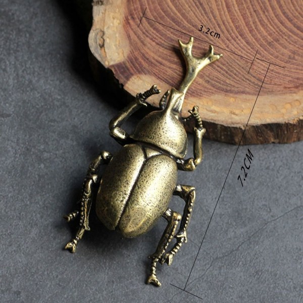 3 stk Beetle Decorations Messing Taurus Insekt Miniatyr figurer