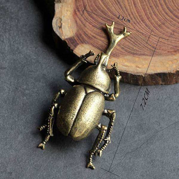 3 stk Beetle Dekorationer Messing Taurus Insekt Miniature figurer