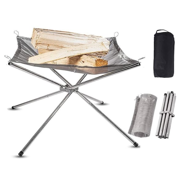 Mesh Bonfire Stativ Grillställ Vedspis