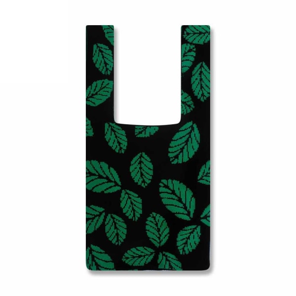 Skuldertaske Strik Håndtaske SORT&GRØN black&green