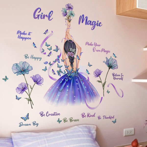 Princess Wall Stickers Girls On Moon 5 5 5
