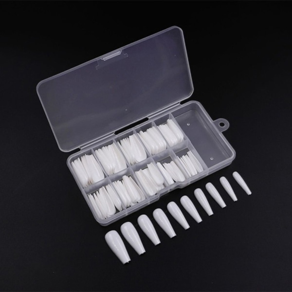 100st/kartong falska spiktips Kista falska naglar White-100PCS-Box