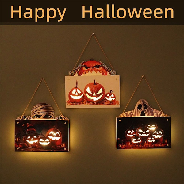 Halloween trä skylt pumpa trä plakett hänge