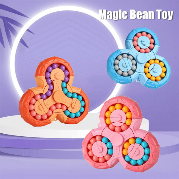 Roterande Magic Bean Fingertop Puzzle Beads Development Toy blå