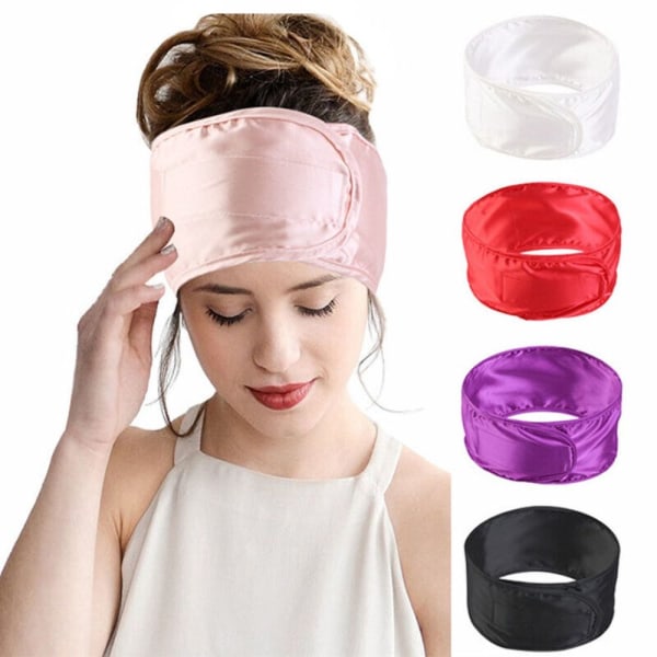 Silky Satin Hairband SPA Wash Face Pannband LJUSROSA light pink