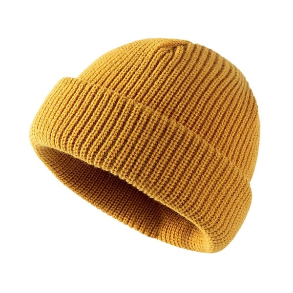 Manchetstrik Beanie strikkehue Hat MØRK KHAKI dark khaki