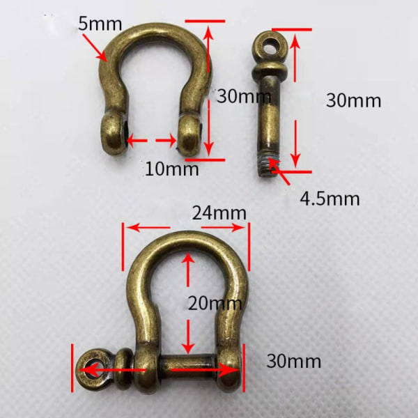 5 kpl karabiini D -jousen niittejä 8,5 mm3 3 8.5mm3