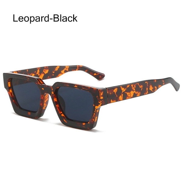 Tykke Firkantede Solbriller Rektangelskærme LEOPARD-SORT Leopard-Black