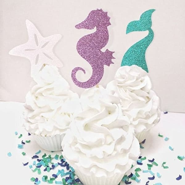 24stk Cupcake Topper Cake Topp Flag SEASHELL SEASHELL Seashells