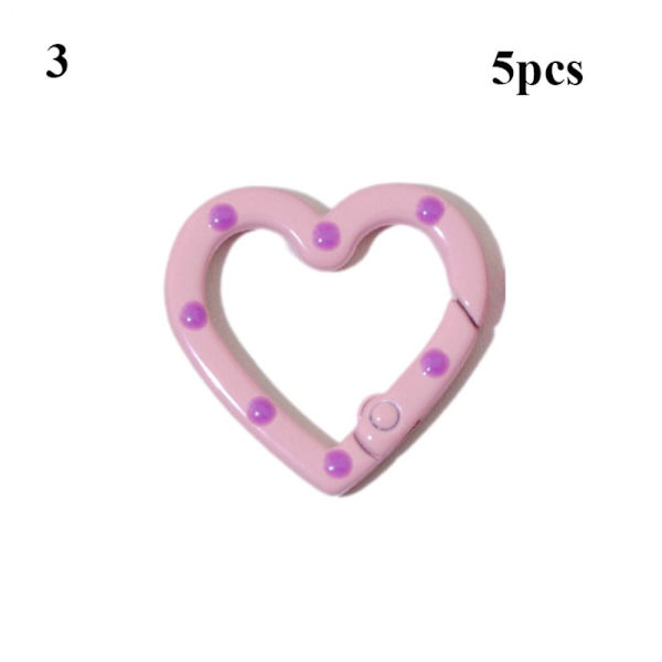 5 st Spring Heart Ring Spännen Karbinhake 3 3 3