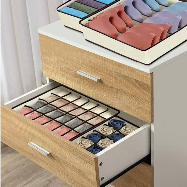 4 STK Skuffe Organizer Opbevaringsboks SORT Black