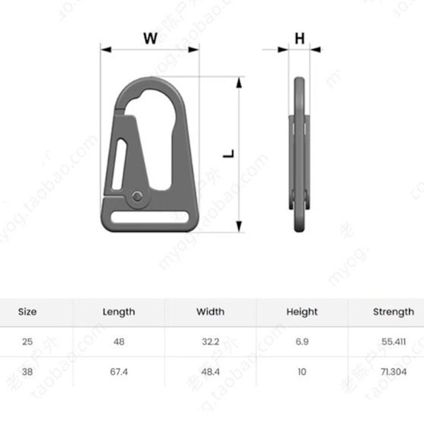 Eagle Mouth -solki Eagle Hook MUSTA 25 MM EI PYÖRITÄ EI Black 25mmNot Rotatable-Not Rotatable