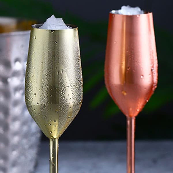 200ML 304 rostfritt stål enkellagers vinglaskoppar rose gold 200ml