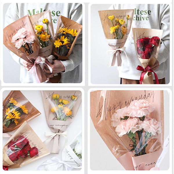 20/30 STK Rose Packing Sleeve Bag Buket Pakkepose KAFFE Coffee Multiple-Multiple
