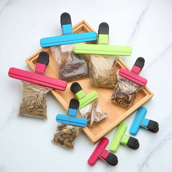 2/4 stk Plastpose Forseglingsclips Stor Chip Bag Clips SORT S Black S