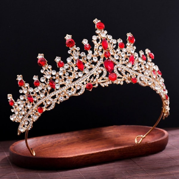 Legering Bröllopskrona Kristall Rhinestone Crown GULD Gold