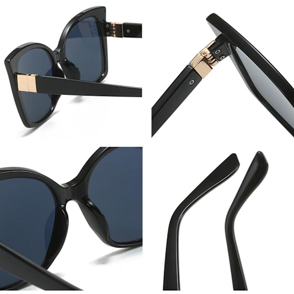 Cat Eye solbriller Oversized skærme SORT SORT Black