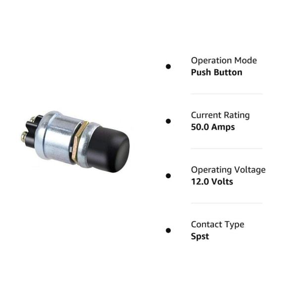 Painikekytkin 50A 12V vedenpitävä