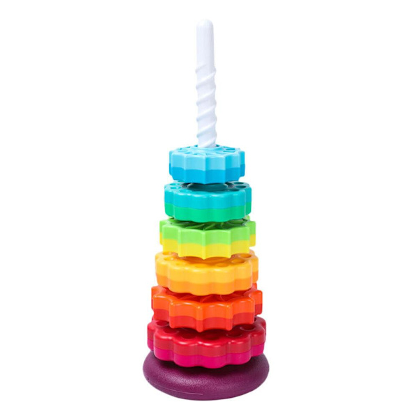 Gears Stapling Ringar Leksak Spinning Stacker för förskolepresent