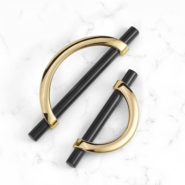 Dørhåndtak Skap Håndtak GULL&SORT 128MM gold&black 128mm
