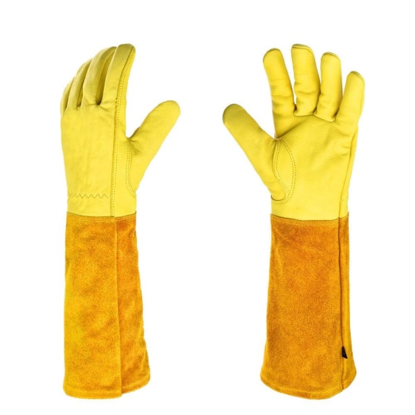 Åndbar læderhandske GUL L Yellow L