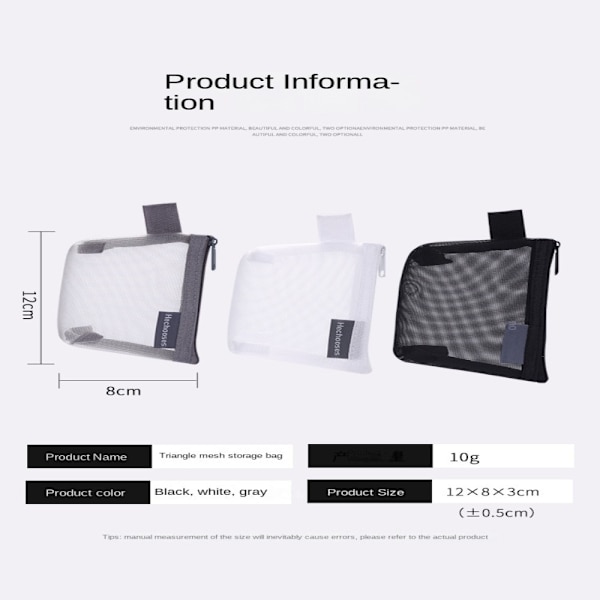 4 kpl Mesh File Bag palapelin säilytyslaukku HARMAA Gray
