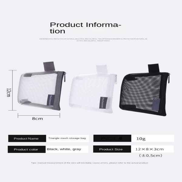 4 Stk Mesh Filpose Puslespil Opbevaringspose GRÅ Gray