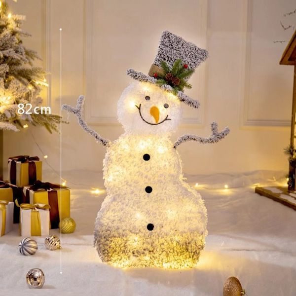 Vilkkuva lumiukkopatsas Led-valo lumiukko 82X58CM 82x58cm