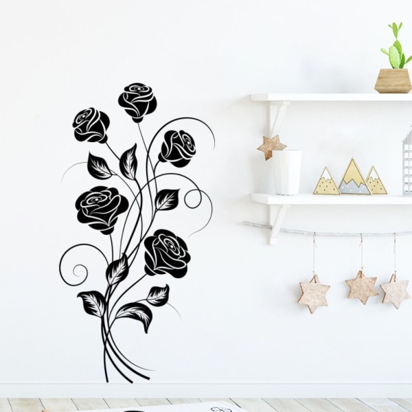 2 Stk DIY Wall Stickers Blomsterranke Aftagelig