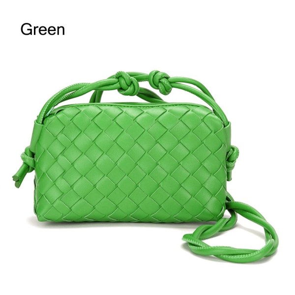 Crossbody taske til kvinder PU flettet GRØN Green