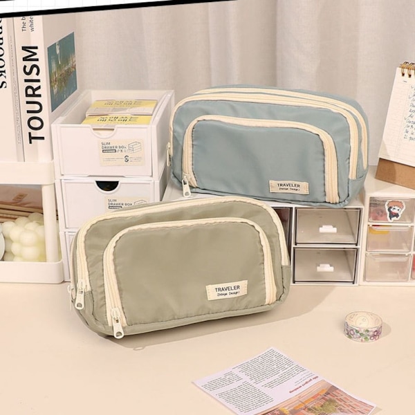 Pencil Taske Skoletasker BEIGE beige