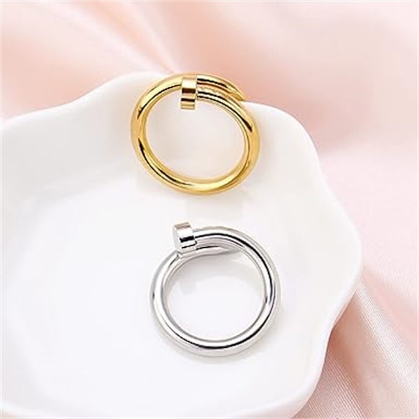 Twist Nail Ring Love Friendship Ring GULL 7 Gold 7