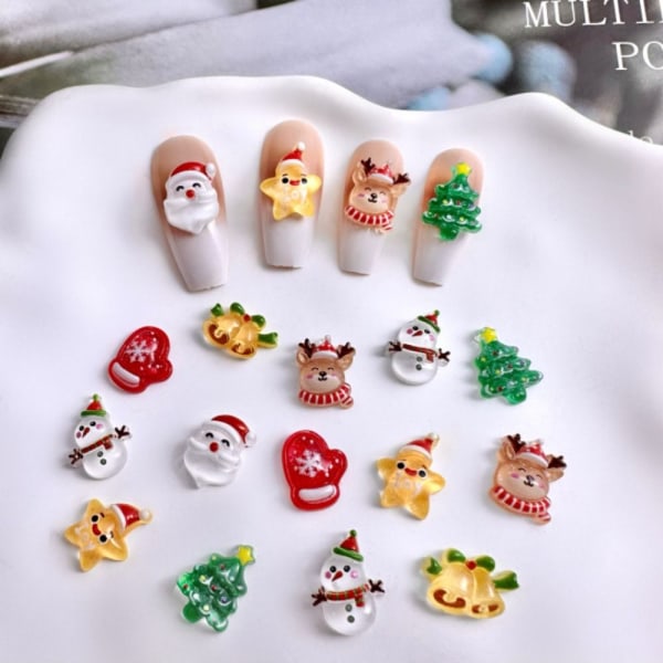 10 kpl Christmas Nail Art Decoration Nail Art koristeet B-10 kpl B-10pcs