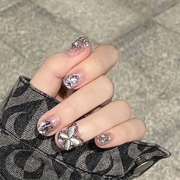 False Nails Short Rhinestone