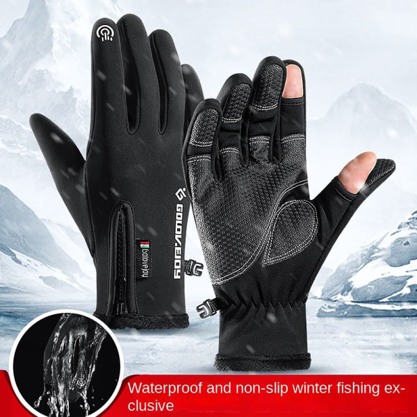 Taktiske vinterhandsker Opvarmede fleecinghandsker SORT M BLACK M