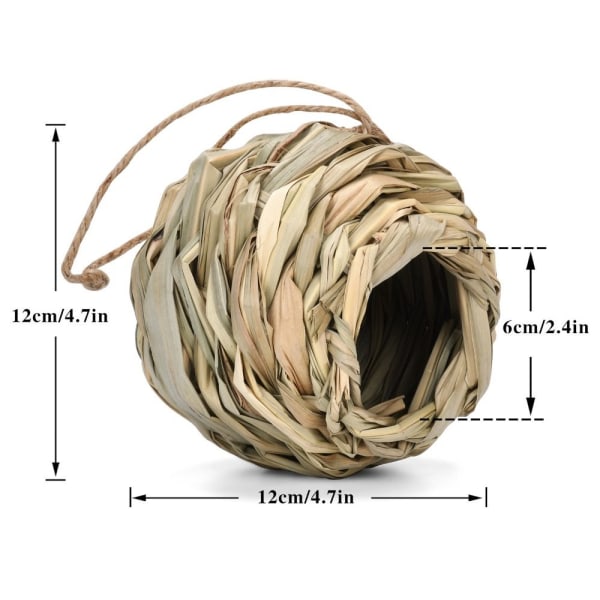 Reed Grass Bird Nest Håndvevd Bird Nest 12CM 12CM 12cm