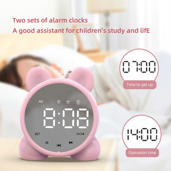 Trådlös Bluetooth -högtalare Smart Alarm Clock Audio GRÖN Green