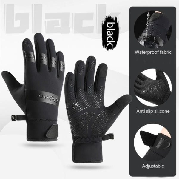 Varme termiske handsker Ridehandsker SORT M black M
