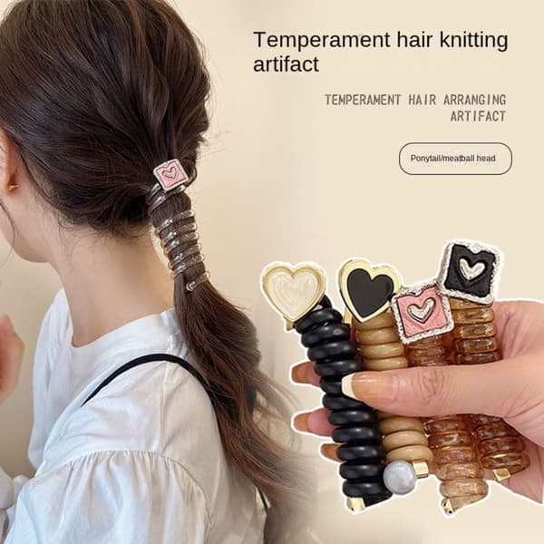 Telefonlinje Hårband Elastiskt gummiband KAFFE coffee