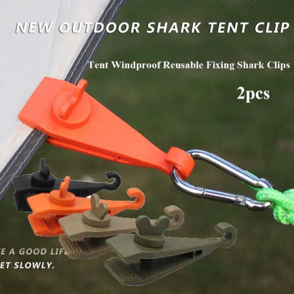 2st Campingtält Fixering Shark Clips Clamps KHAKI Khaki