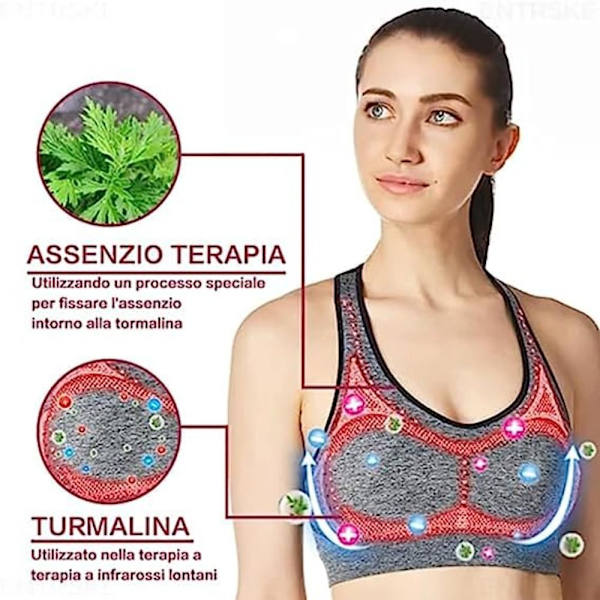 Ion Lifting Bra Lymhvity Detoxification Bra GREY XXL Grey XXL