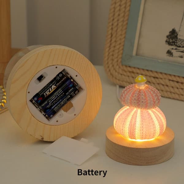 Shell Mushroom Night Light LED Bordlys DIY MATERIALE-B DIY DIY Material-B