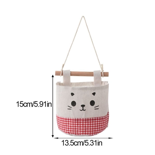 2 stk Cartoon Cat Oppbevaringsveske Organizer lomme BEIGE Beige