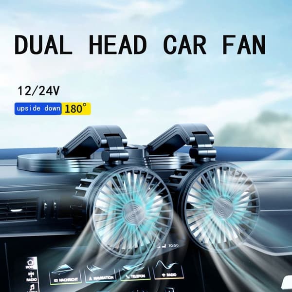 Dual Head Bilfläkt Luftcirkulationsfläktar VIT White