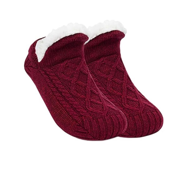 V-Mouth Fluffy Tohvelisukat Lämpimät Sukat VIININPUNAINEN 26CM(40-43)M M Wine Red 26cm(40-43)M-M