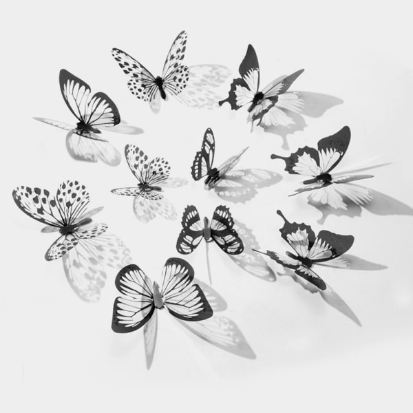 3Piece 3D Wall Stickers Colorful Butterfly 2 2 2