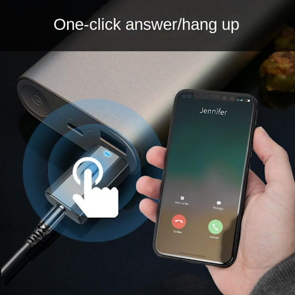 5.0 Bluetooth-adapter Bluetooth-sender trådløs mottaker Black