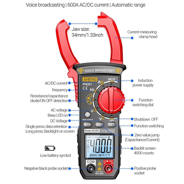 Digital Clamp Meter Smart Multimeter PN201 PRO PN201 PRO PN201 Pro