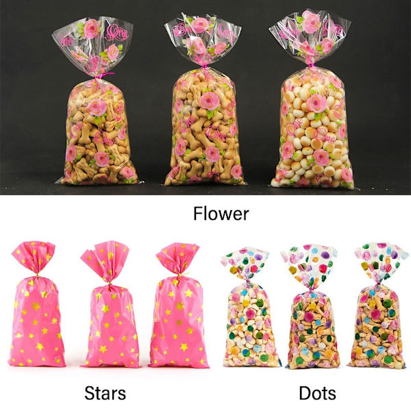 50 STK slikposer med bindebånd PRIKKER dots