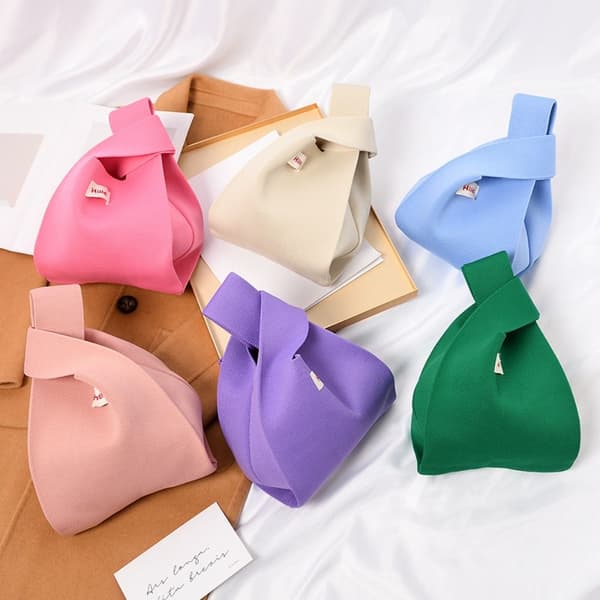 Knit Handbag Kangaskassi SININEN blue